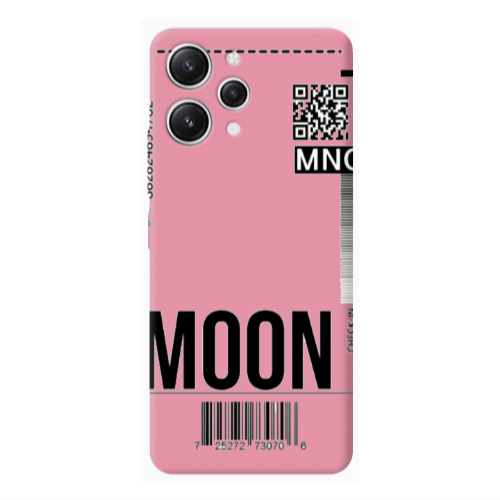 Xiaomi Redmi 12 A ticket to the moon Pink Colored Silicone TPU Θήκη
