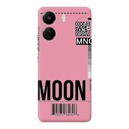 Xiaomi Redmi 13C A ticket to the moon Pink Colored Silicone TPU Θήκη