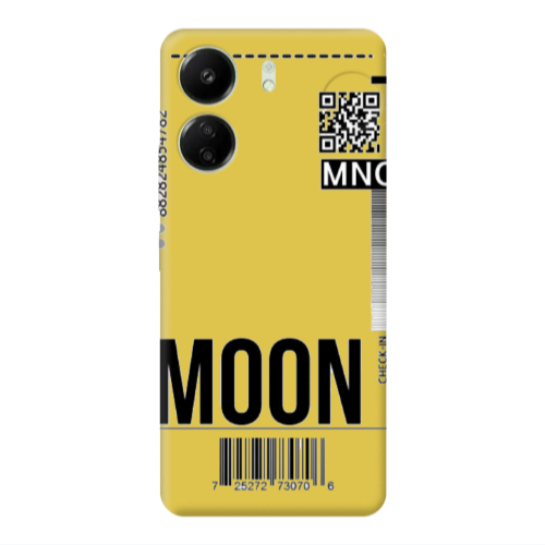 Xiaomi Redmi 13C A ticket to the moon Yellow Colored Silicone TPU Θήκη