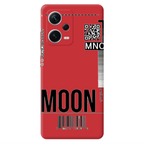 Xiaomi Poco X5 A ticket to the moon Red Colored Silicone TPU Θήκη
