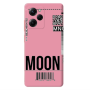 Xiaomi Poco X5 Pro A ticket to the moon Pink Colored Silicone TPU Θήκη