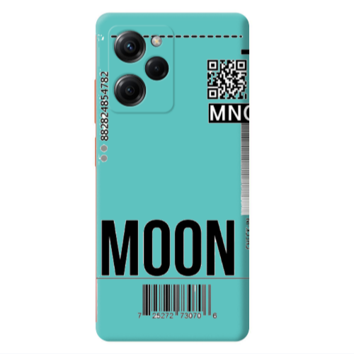 Xiaomi Poco X5 Pro A ticket to the moon Turquoise Colored Silicone TPU Θήκη