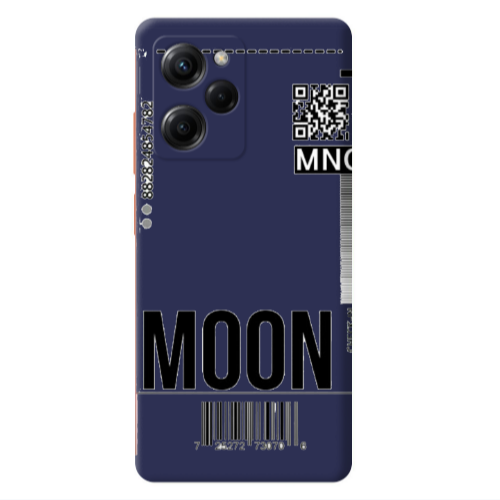 Xiaomi Poco X5 Pro A ticket to the moon Dark blue Colored Silicone TPU Θήκη