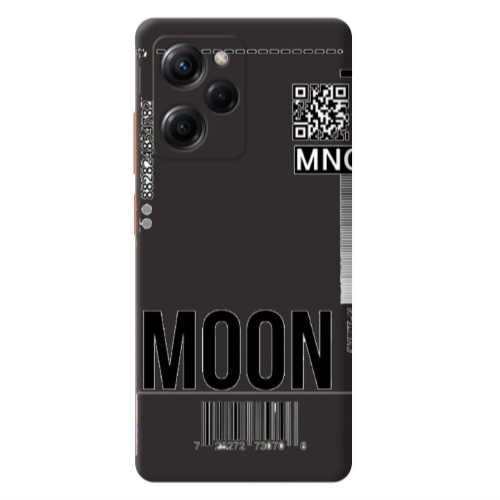 Xiaomi Poco X5 Pro A ticket to the moon Black Colored Silicone TPU Θήκη