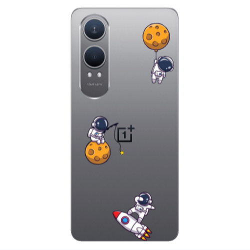 Oneplus Nord Ce 4 lite Cute astronauts Transparent Silicone TPU Θήκη
