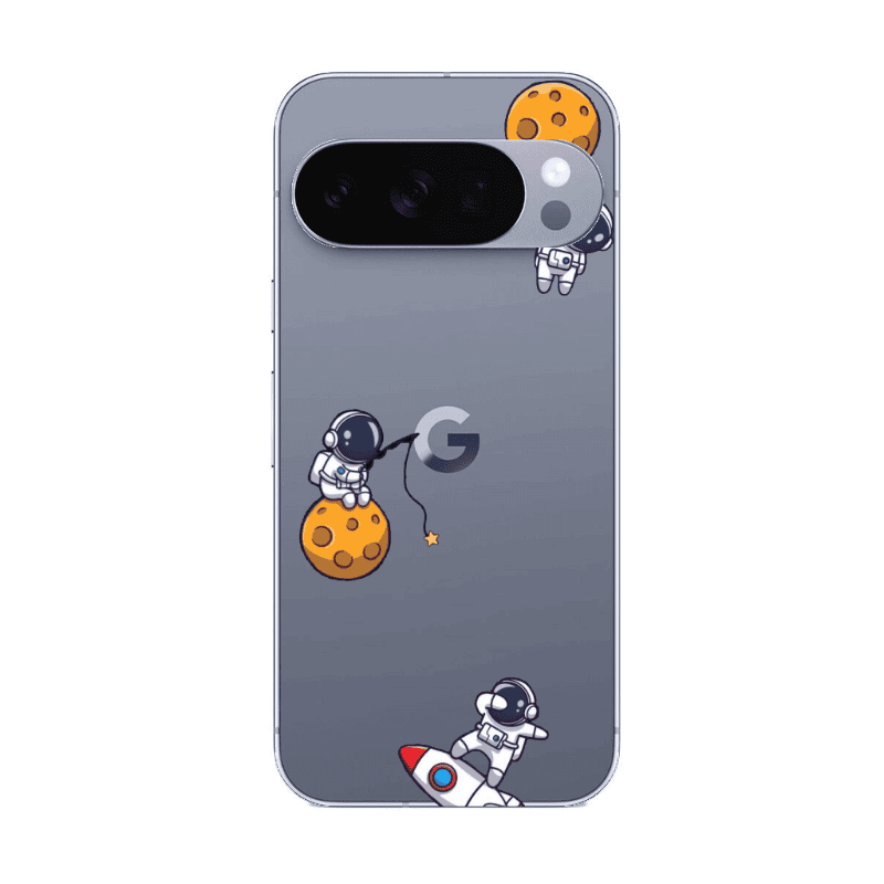 Google Pixel 10 Pro Cute astronauts Transparent Silicone TPU Θήκη