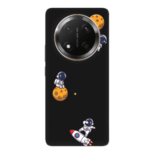 Honor Magic 7 Lite Cute astronauts Black Colored Silicone TPU Θήκη