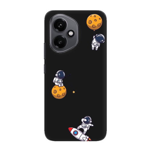 Honor Magic 400 Cute astronauts Black Colored Silicone TPU Θήκη