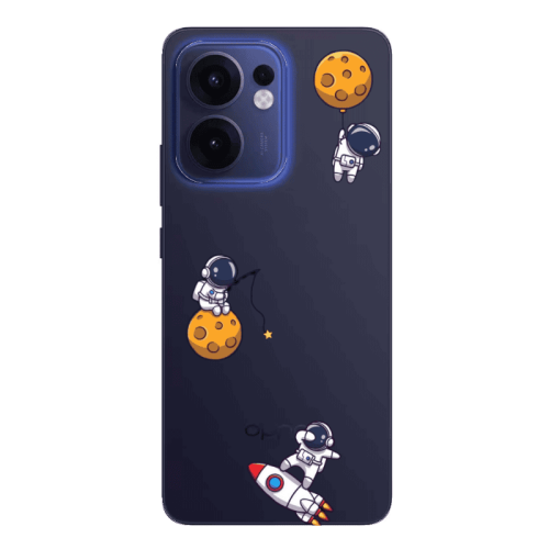 Oppo Reno13 FS Cute astronauts Transparent Silicone TPU Θήκη