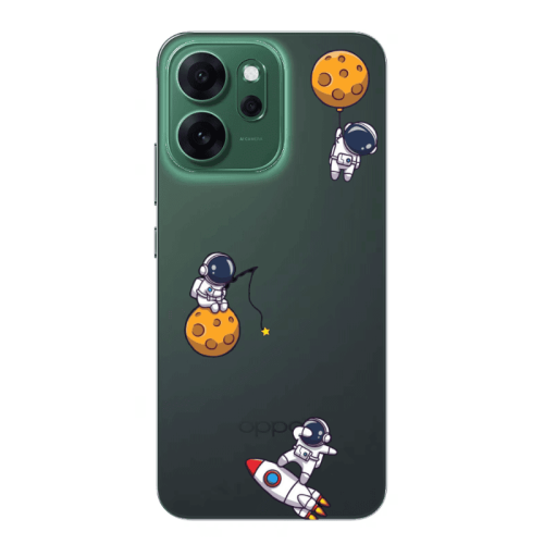 Oppo 14 F Cute astronauts Transparent Silicone TPU Θήκη