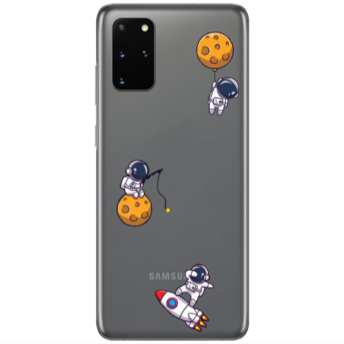 Samsung S20 Plus Cute astronauts Transparent Silicone TPU Θήκη