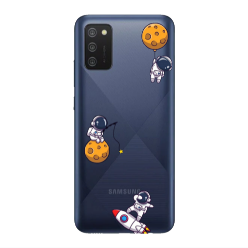 Samsung A03S Cute astronauts Transparent Silicone TPU Θήκη