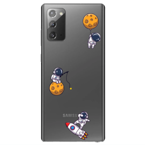 Samsung Note 20 Cute astronauts Transparent Silicone TPU Θήκη