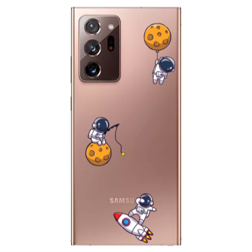 Samsung Note 20 Plus Cute astronauts Transparent Silicone TPU Θήκη