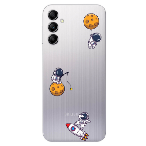 Samsung A24 Cute astronauts Transparent Silicone TPU Θήκη