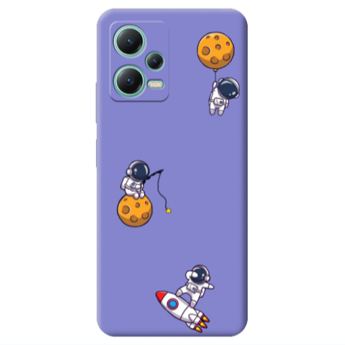 Xiaomi Redmi Note 12 Pro 5G Cute astronauts Purple Colored Silicone TPU Θήκη