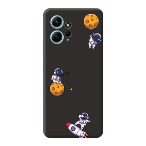 Xiaomi Redmi Note 12 4G Cute astronauts Black Colored Silicone TPU Θήκη