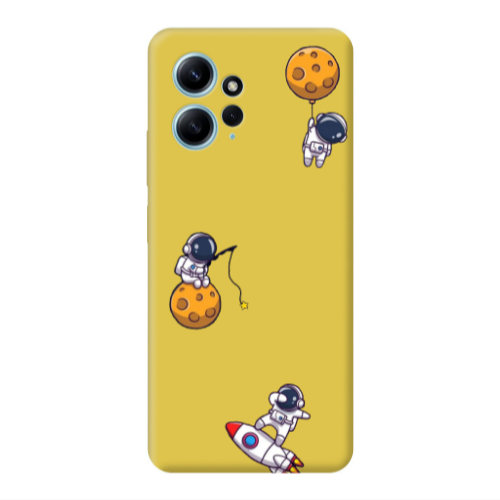 Xiaomi Redmi Note 12 4G Cute astronauts Yellow Colored Silicone TPU Θήκη