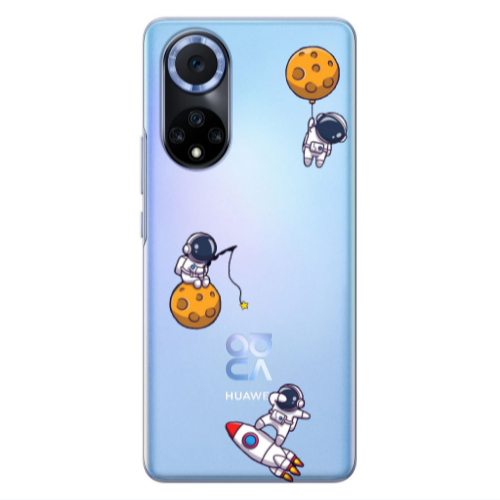 Huawei Nova 9 Cute astronauts Transparent Silicone TPU Θήκη