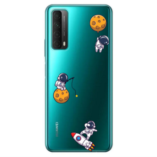 Huawei P Smart 2021 Cute astronauts Transparent Silicone TPU Θήκη