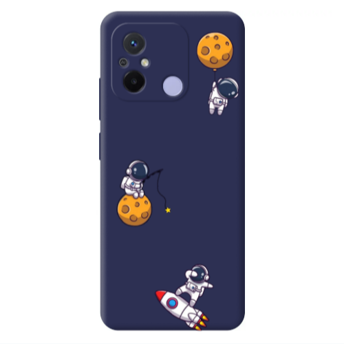 Xiaomi Redmi 12C Cute astronauts Dark blue Colored Silicone TPU Θήκη