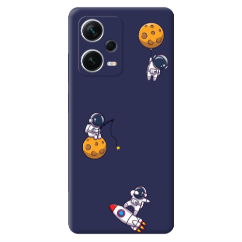 Xiaomi Poco X5 Cute astronauts Dark blue Colored Silicone TPU Θήκη