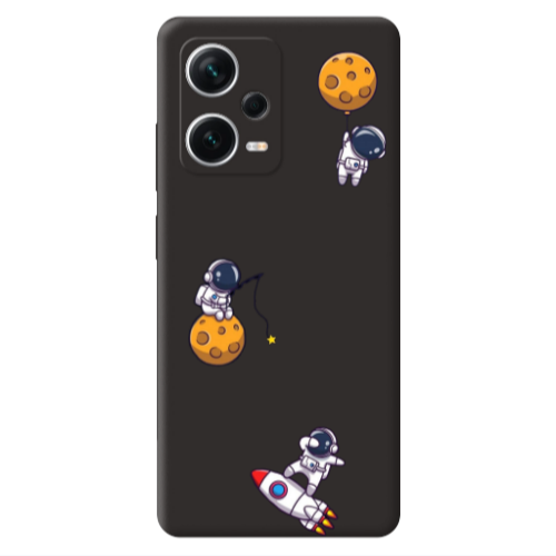 Xiaomi Poco X5 Cute astronauts Black Colored Silicone TPU Θήκη