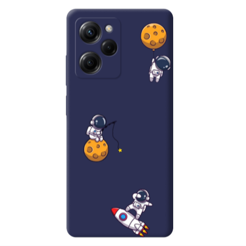 Xiaomi Poco X5 Pro Cute astronauts Dark blue Colored Silicone TPU Θήκη