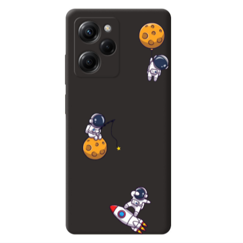Xiaomi Poco X5 Pro Cute astronauts Black Colored Silicone TPU Θήκη