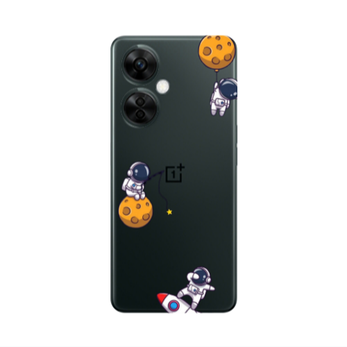 Oneplus Nord CE 3 Lite 5G Cute astronauts Transparent Silicone TPU Θήκη
