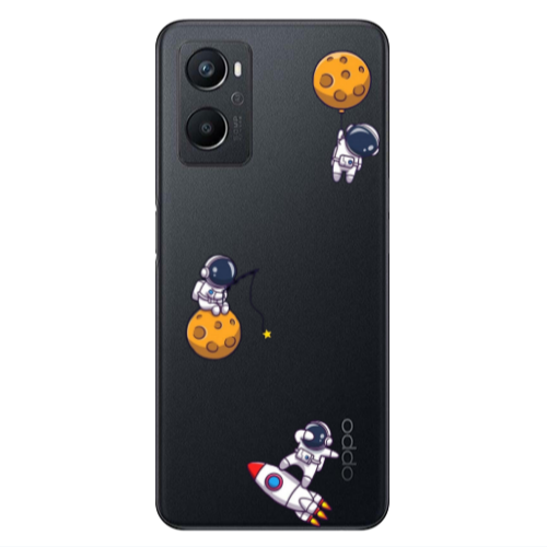 Oppo A 96 Cute astronauts Transparent Silicone TPU Θήκη