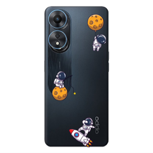 Oppo A 98 Cute astronauts Transparent Silicone TPU Θήκη
