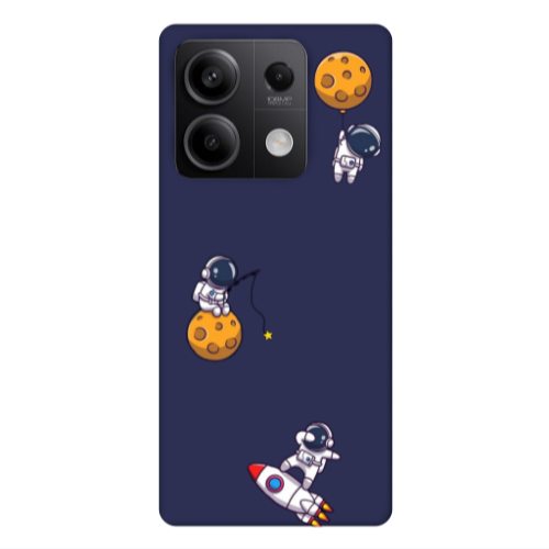 Xiaomi Redmi Note 13 5G Cute astronauts Dark blue Colored Silicone TPU Θήκη