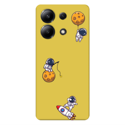 Xiaomi Redmi Note 13 4G Cute astronauts Yellow Colored Silicone TPU Θήκη