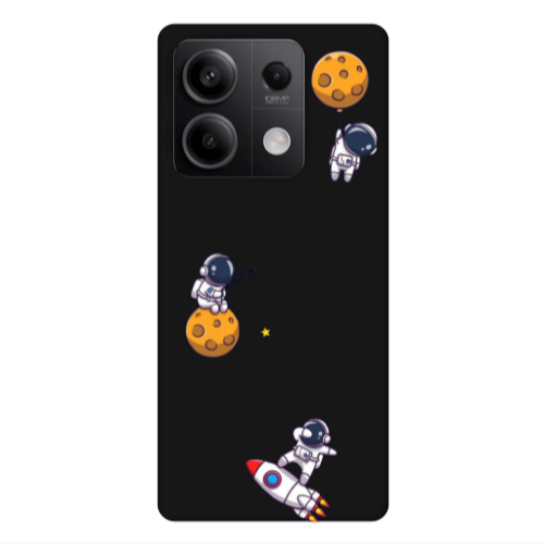 Xiaomi Redmi Note 13Pro 5G Cute astronauts Black Colored Silicone TPU Θήκη
