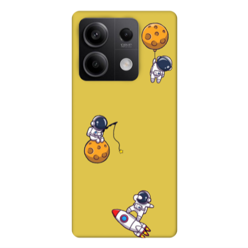 Xiaomi Redmi Note 13Pro 5G Cute astronauts Yellow Colored Silicone TPU Θήκη
