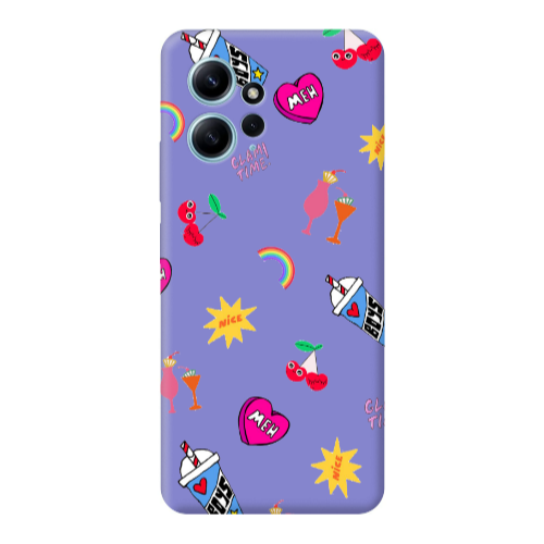 Xiaomi Redmi Note 12 4G glam time Purple Colored Silicone TPU Θήκη