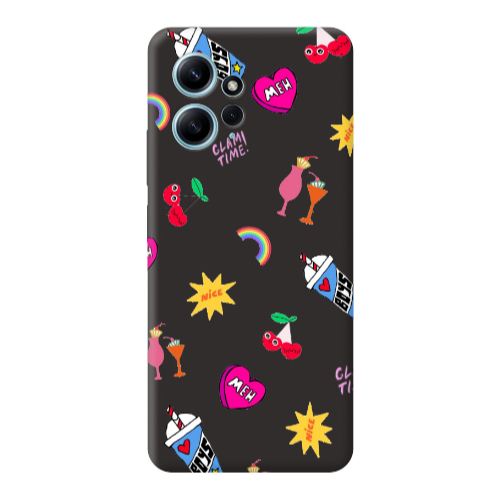 Xiaomi Redmi Note 12 4G glam time Black Colored Silicone TPU Θήκη