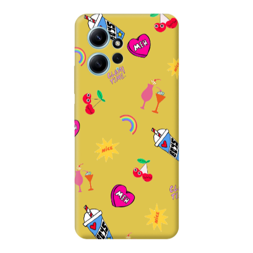 Xiaomi Redmi Note 12 4G glam time Yellow Colored Silicone TPU Θήκη