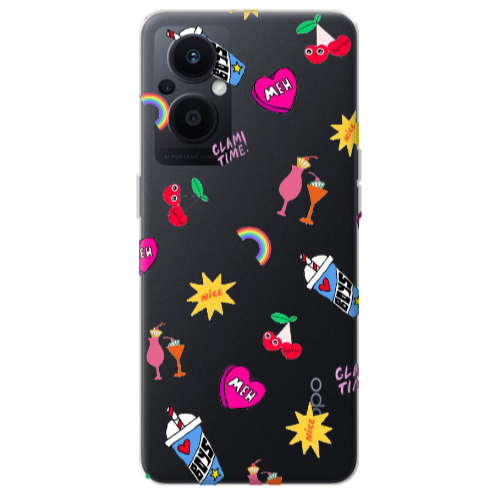 Oppo Reno 7 Lite glam time Transparent Silicone TPU Θήκη