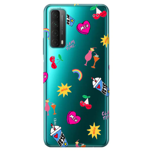 Huawei P Smart 2021 glam time Transparent Silicone TPU Θήκη