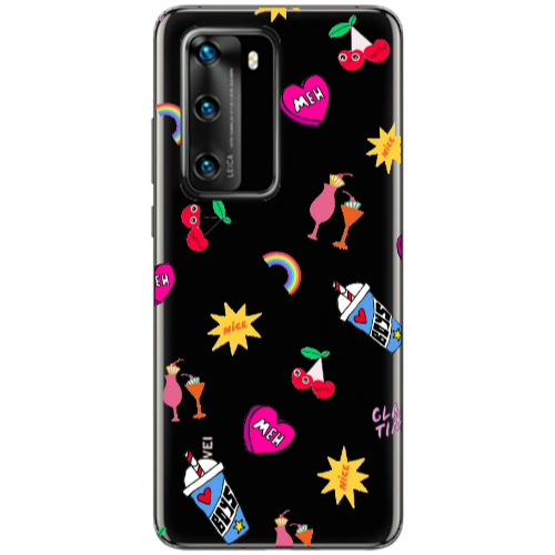 Huawei P40 glam time Transparent Silicone TPU Θήκη