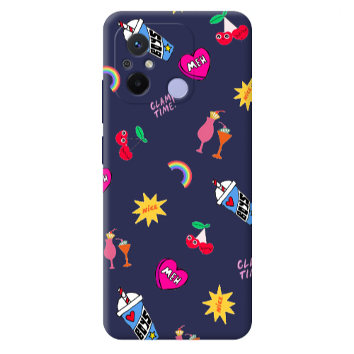 Xiaomi Redmi 12C glam time Dark blue Colored Silicone TPU Θήκη