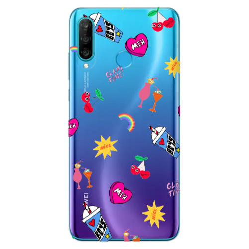 Huawei P30 Lite glam time Transparent Silicone TPU Θήκη