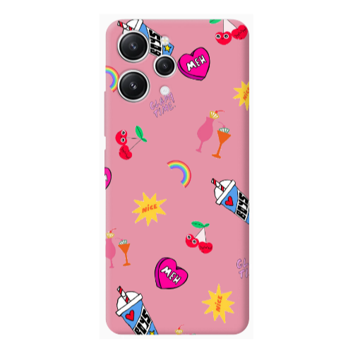 Xiaomi Redmi 12 glam time Pink Colored Silicone TPU Θήκη