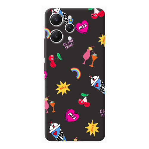 Xiaomi Redmi 12 glam time Black Colored Silicone TPU Θήκη