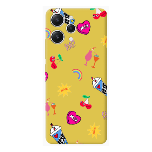 Xiaomi Redmi 12 glam time Yellow Colored Silicone TPU Θήκη
