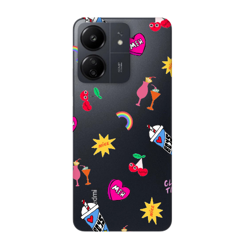 Xiaomi Redmi 13C glam time Transparent Silicone TPU Θήκη