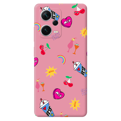 Xiaomi Poco X5 glam time Pink Colored Silicone TPU Θήκη