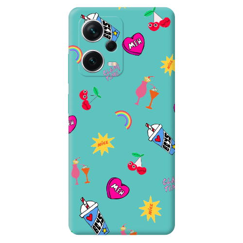 Xiaomi Poco X5 glam time Turquoise Colored Silicone TPU Θήκη